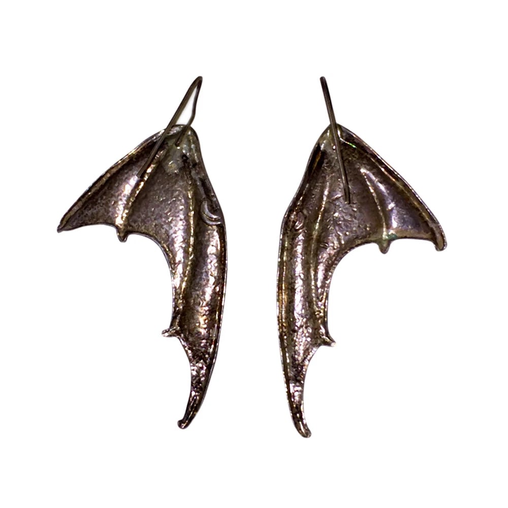 Sterling Silver Bat Wing Earrings Alberto Juan - 5
