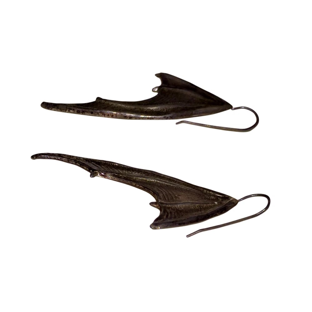 Sterling Silver Bat Wing Earrings Alberto Juan - 6