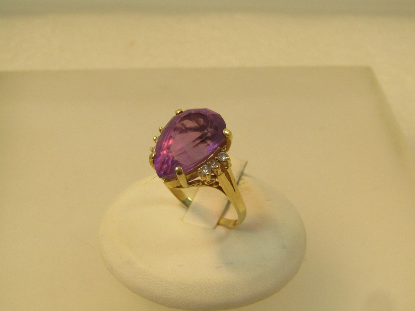 Vintage 14kt Amethyst Diamond Ring, 6.41 CTW Sz - 3