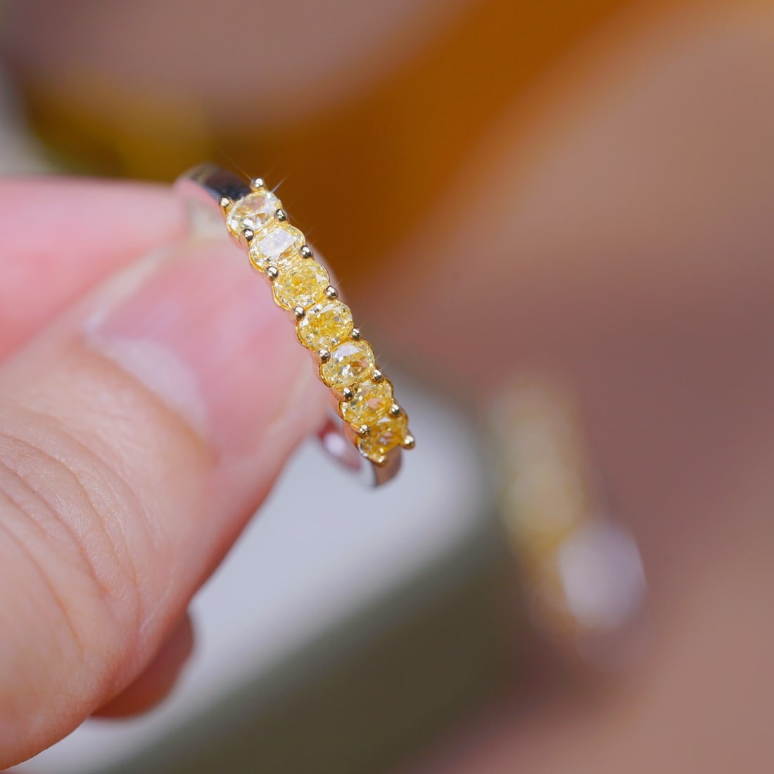 14K GOLD 0.70 CT NATURAL YELLOW DIAMOND RING - 3