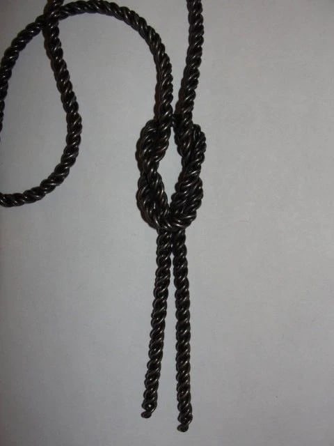 Sterling Silver Nautical Knot Tassel Necklace Unisex - 5