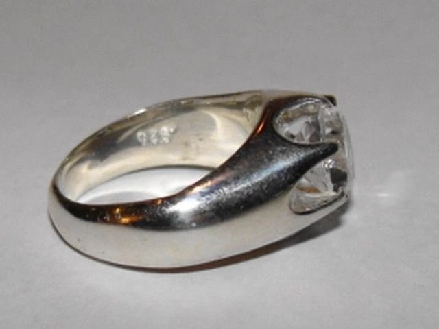 Men's Sterling Silver Rock Crystal Pinky Ring Alberto Juan - 3