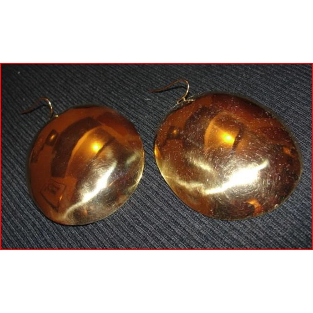 18 kt Gold Plated Brass Soup Spoon Earrings - 3
