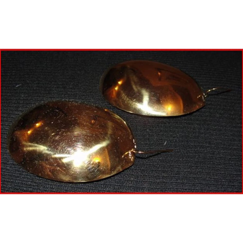 18 kt Gold Plated Brass Soup Spoon Earrings - 4