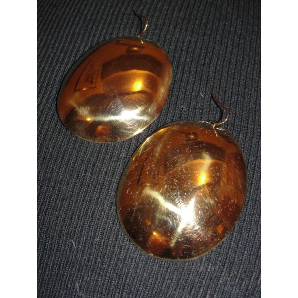 18 kt Gold Plated Brass Soup Spoon Earrings - 5