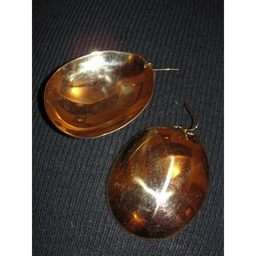 18 kt Gold Plated Brass Soup Spoon Earrings - 6