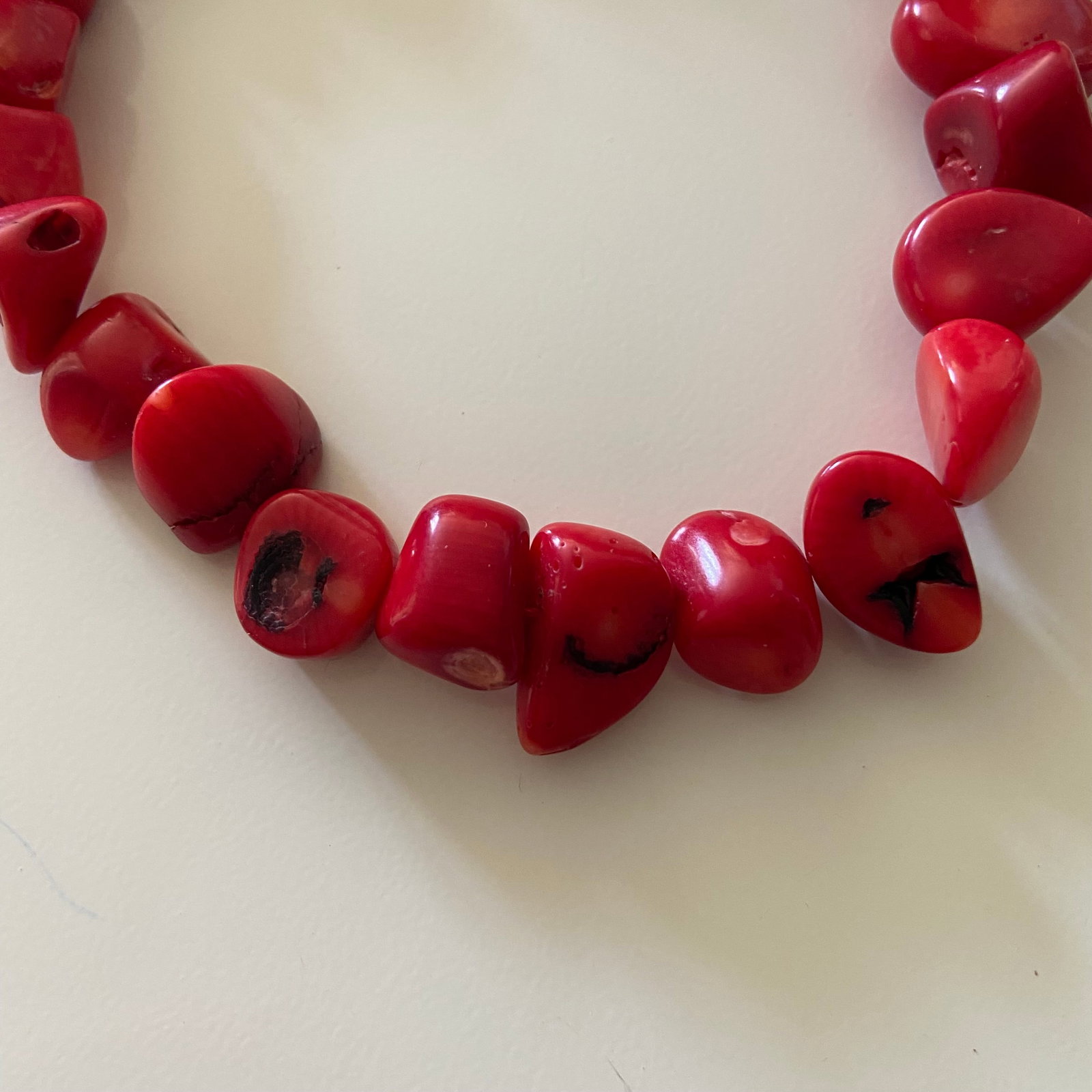 Antique Red Coral Statement Necklace Heavy - 4