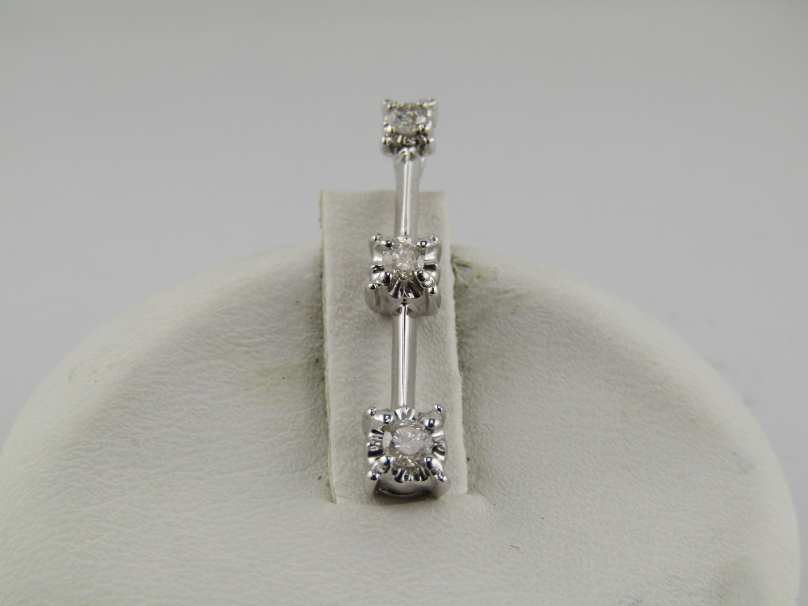 Vintage 10kt Diamond Past/Present/Future Pendant, White Gold, 1990's (1 of 5)