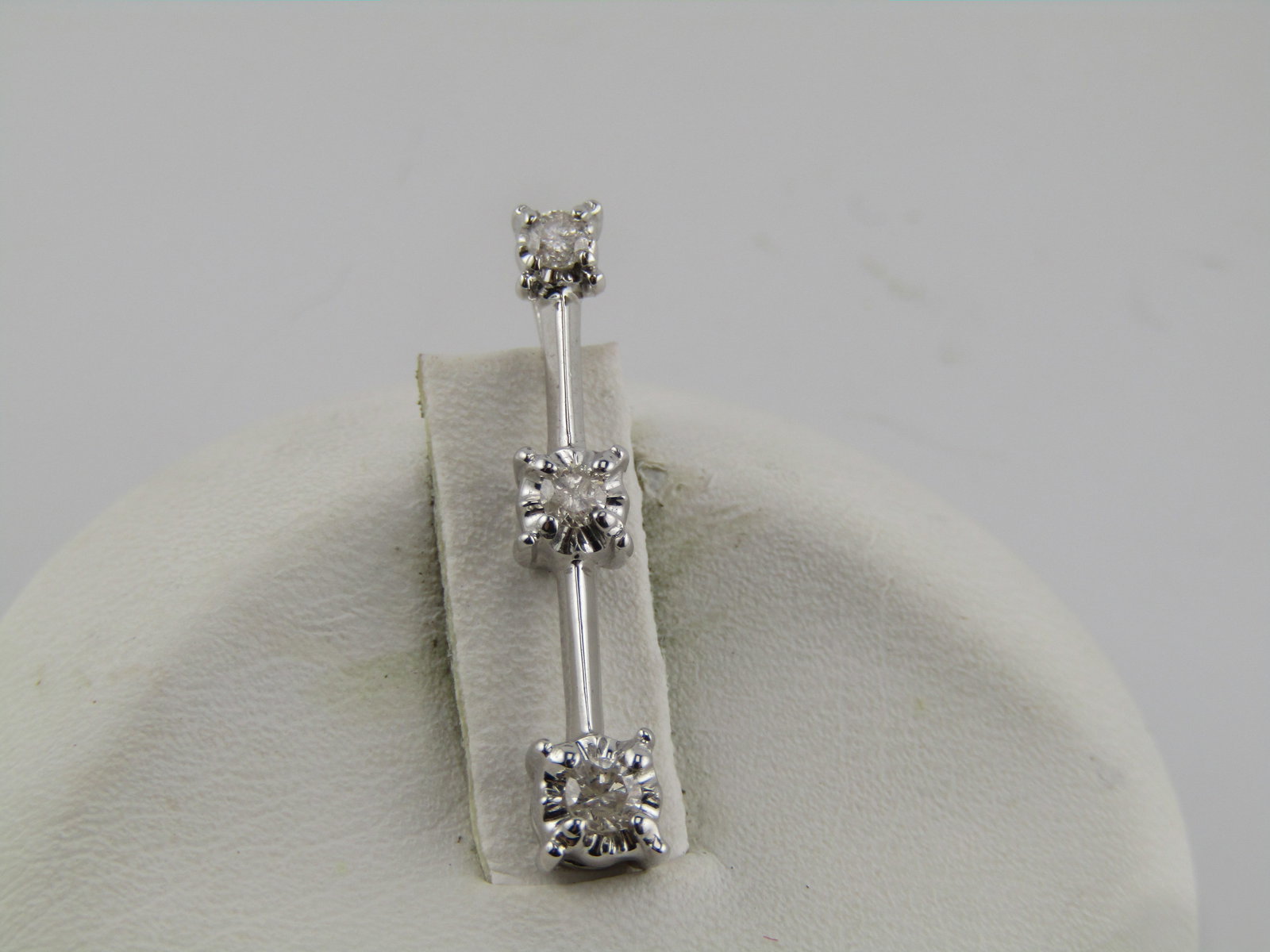 Vintage 10kt Diamond Past/Present/Future Pendant, White Gold, 1990's - 2