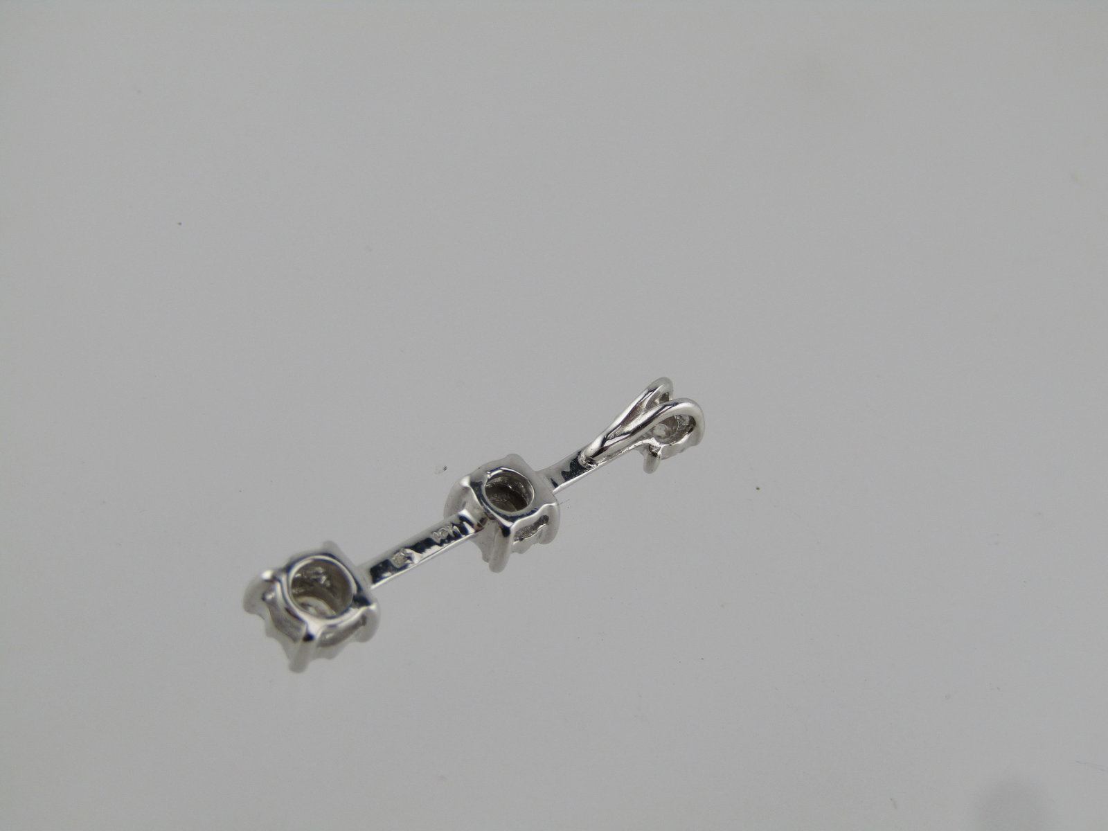Vintage 10kt Diamond Past/Present/Future Pendant, White Gold, 1990's - 3