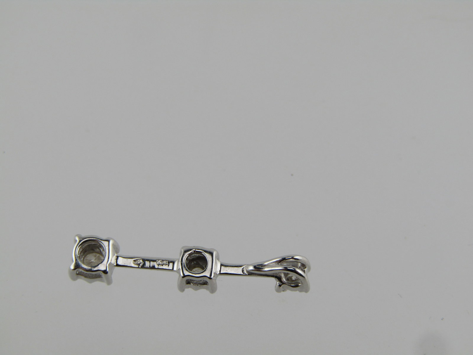 Vintage 10kt Diamond Past/Present/Future Pendant, White Gold, 1990's - 4