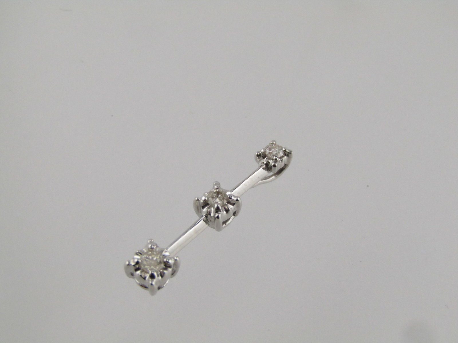 Vintage 10kt Diamond Past/Present/Future Pendant, White Gold, 1990's - 5