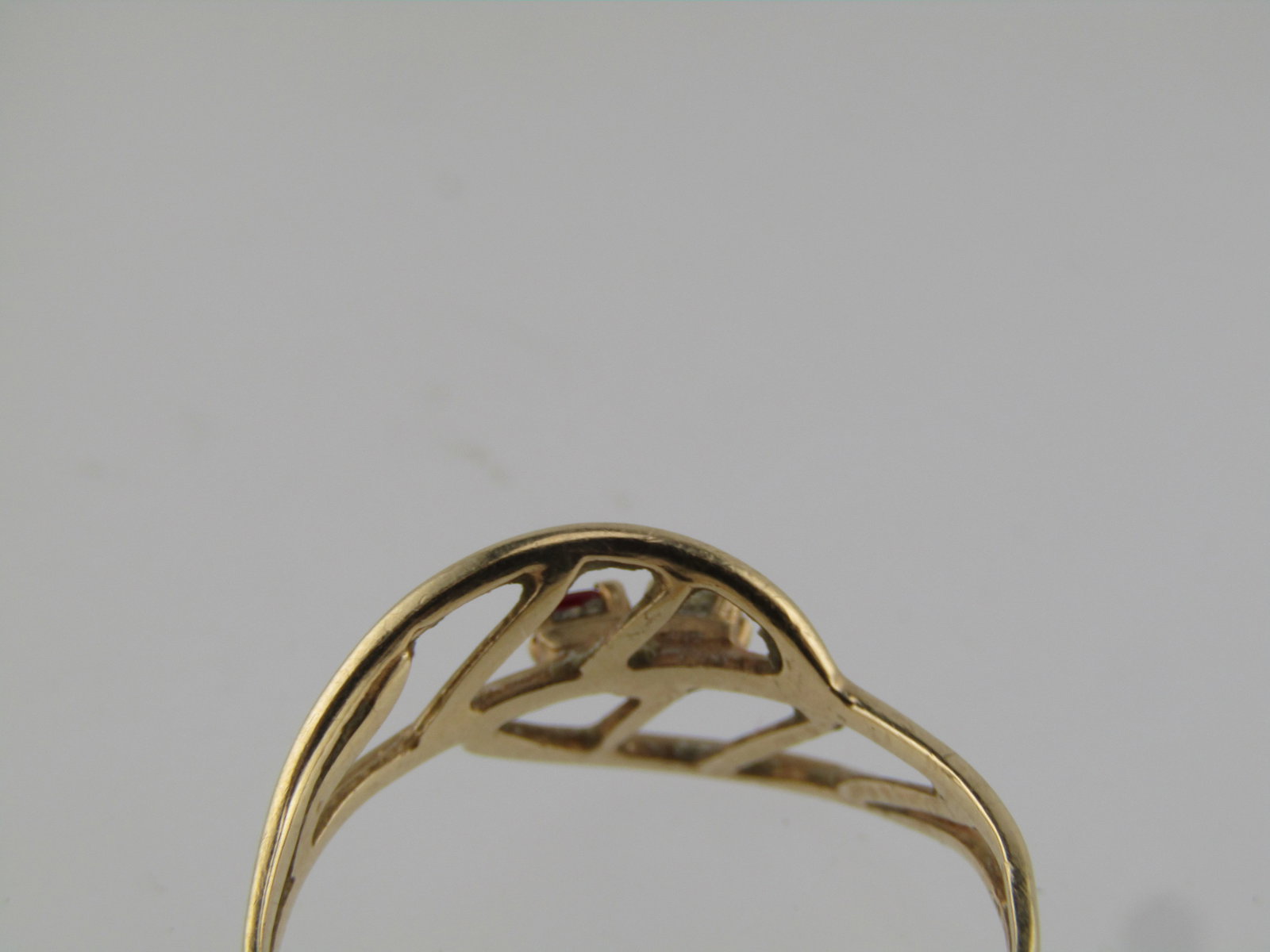 Vintage 10kt Red Spinnel Clear Stone Ring, Sz. 9.25, 1960's-1970's - 5