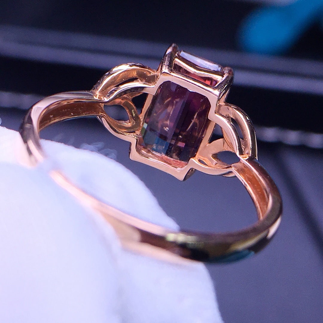 14K GOLD 3.3 CT NATURAL TOURMALINE & DIAMOND RING - 5