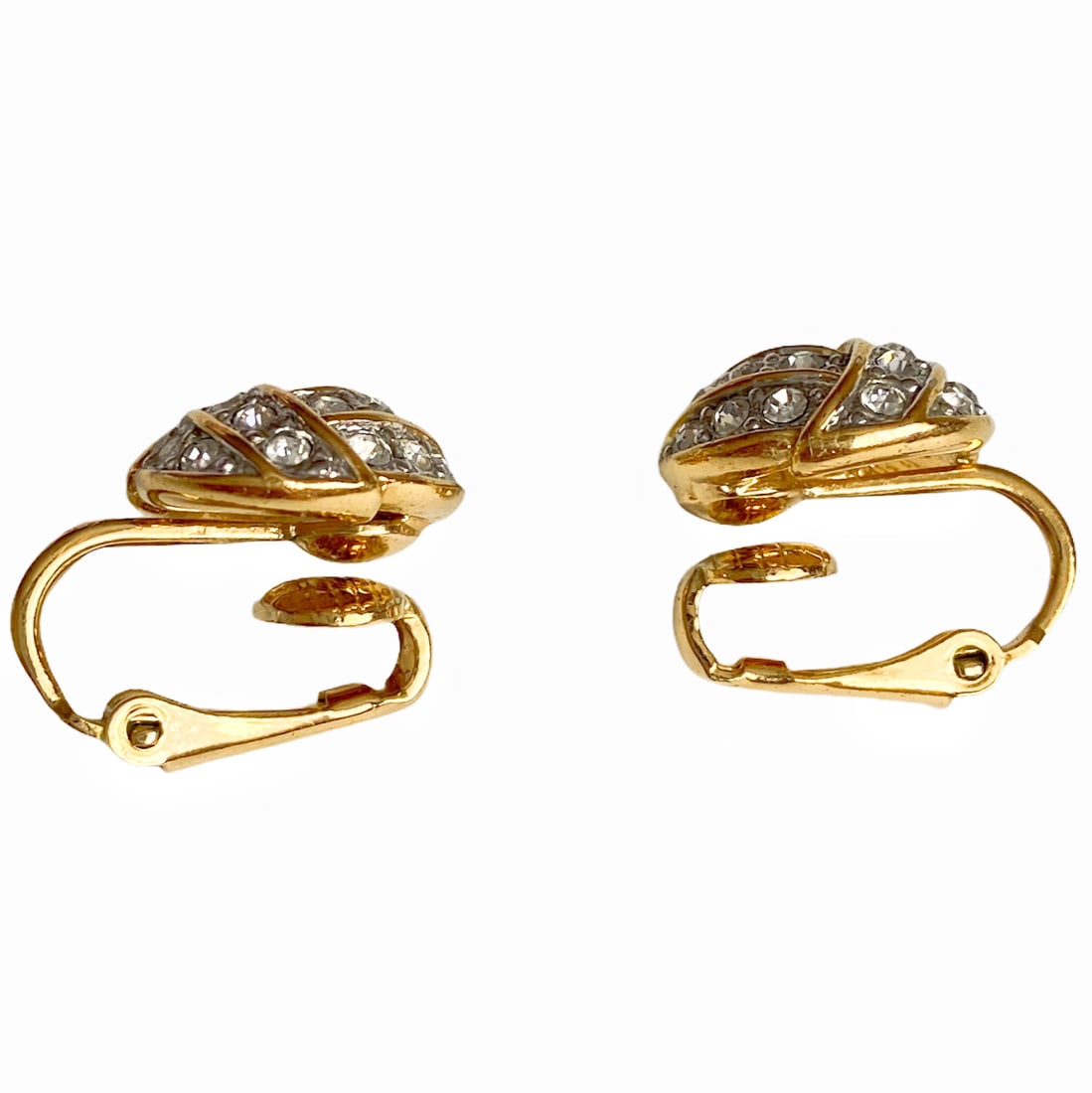 Vintage gold plated Shimmering Knot handmade earclips earrings - 3
