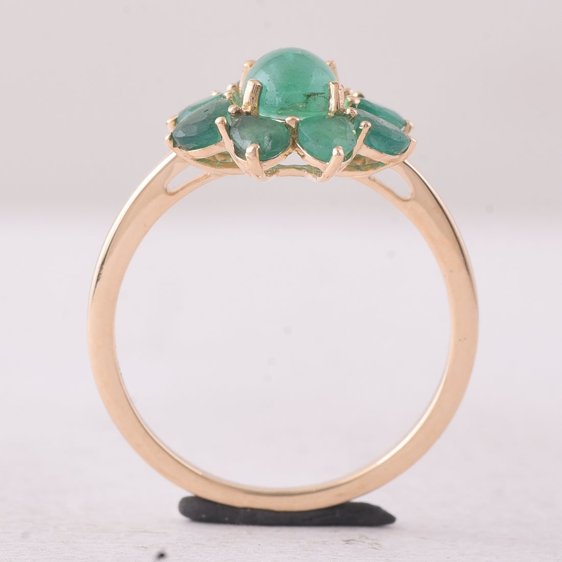 2.11 Ct Oval Emerald 9K Gold Ring - 4