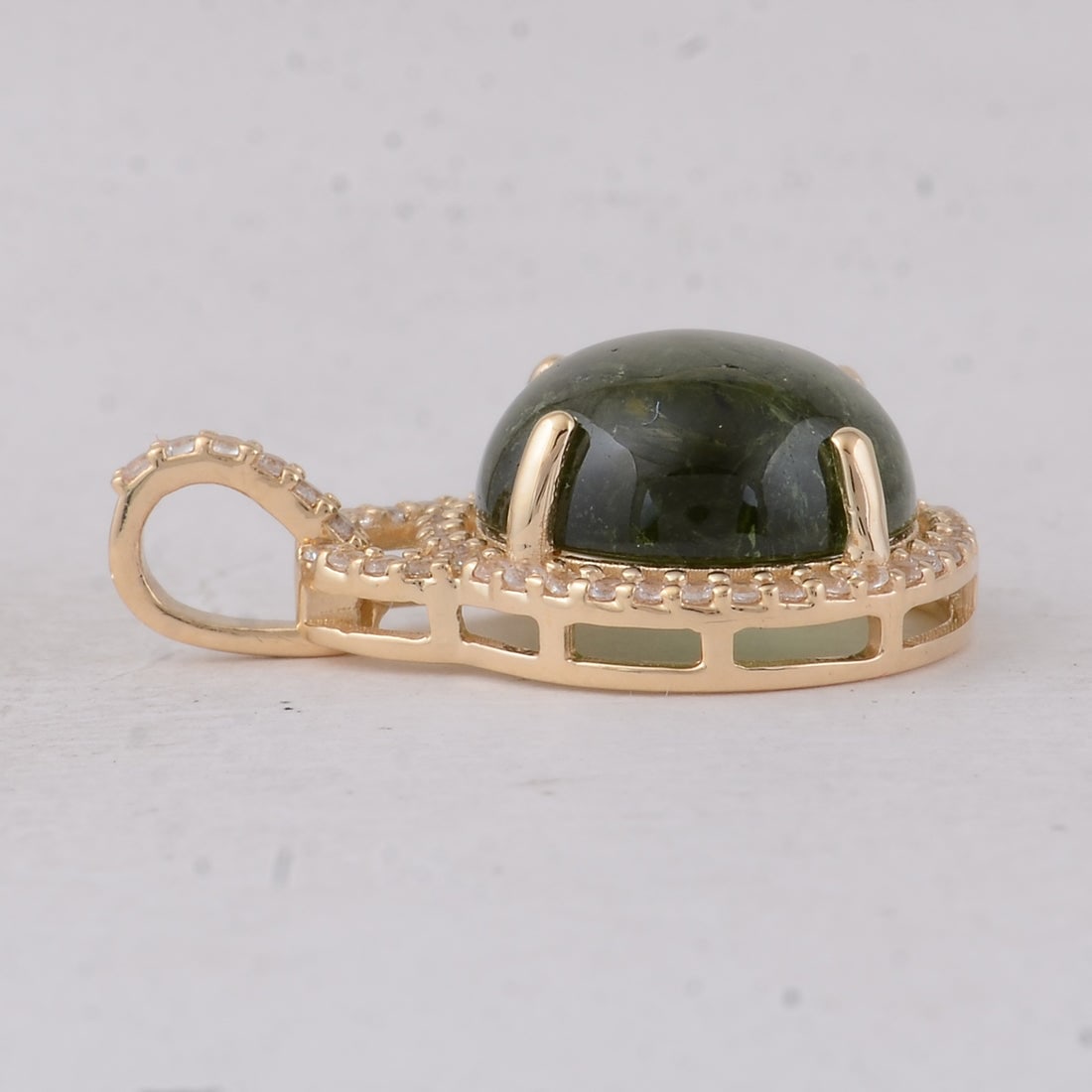 4.22 Ct Round Tourmaline 9K Gold Pendant - 3