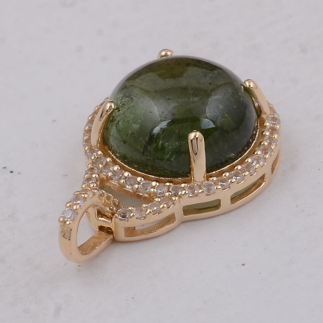 4.22 Ct Round Tourmaline 9K Gold Pendant - 4