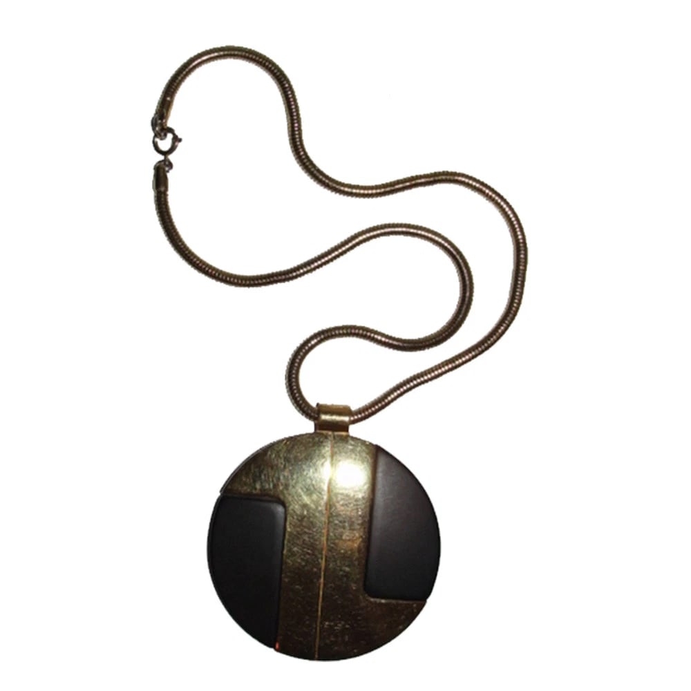 Lanvin Black and Gold Pendant Necklace - 3