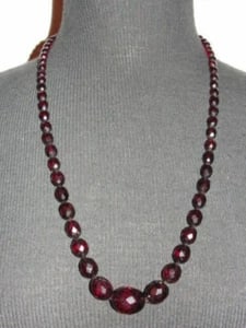 Graduated Faceted Cherry Amber Bead Bakelite Necklace (1 of 5)
