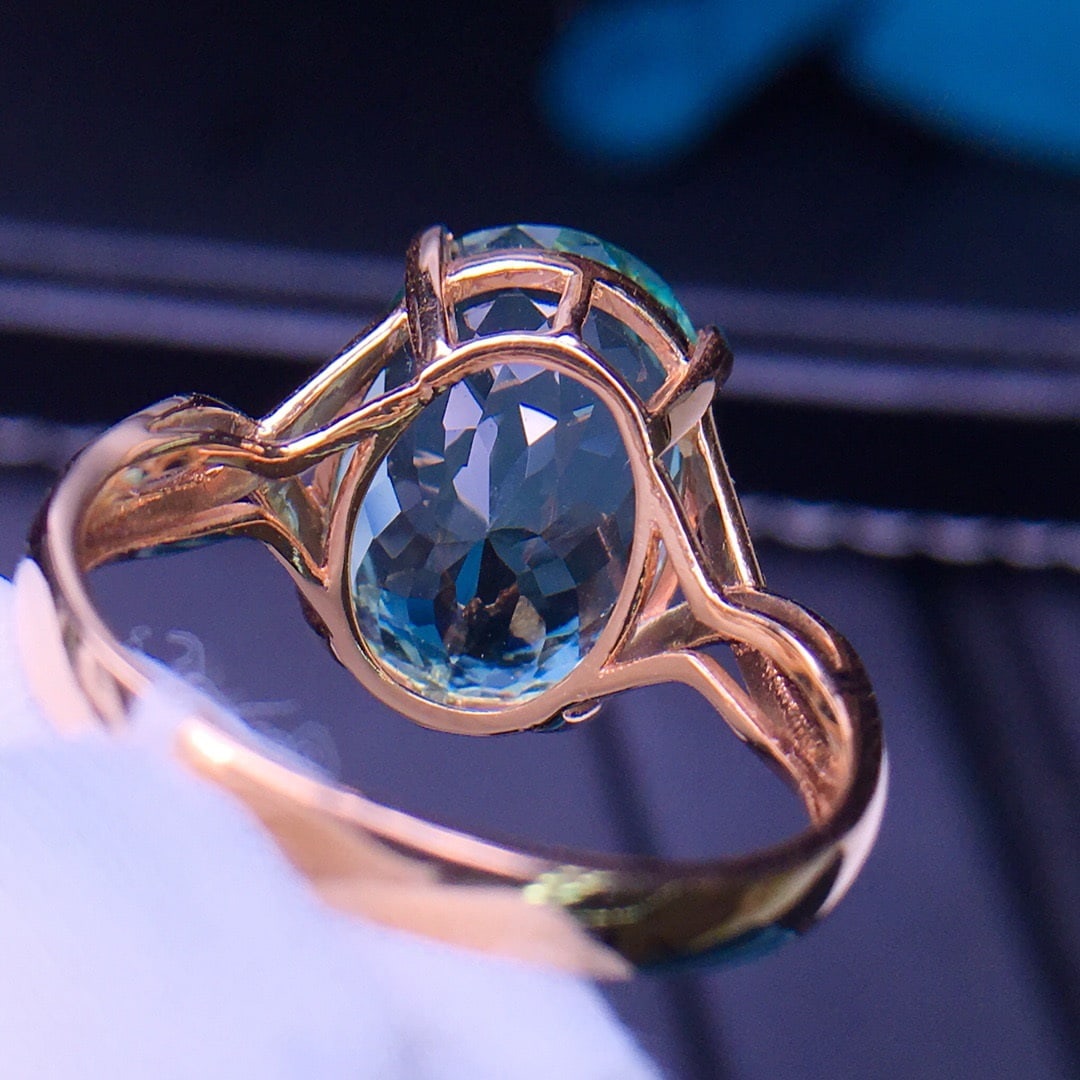 14K GOLD 8.5 CT NATURAL TOURMALINE & DIAMOND RING - 4