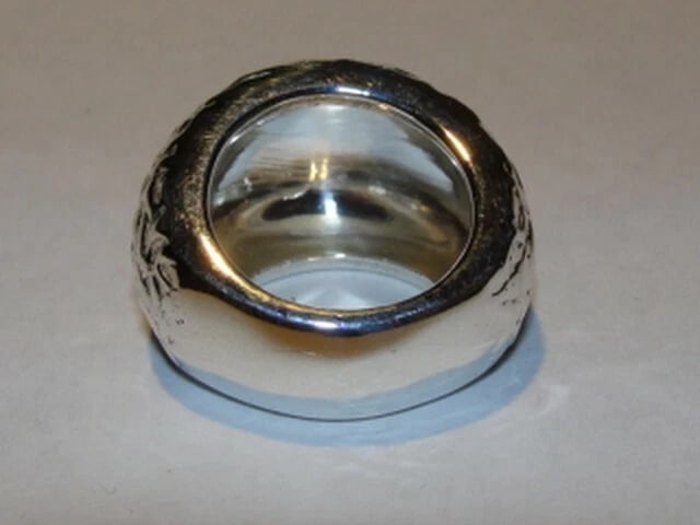 Sterling Silver Dome Textured Cocktail Ring - 4