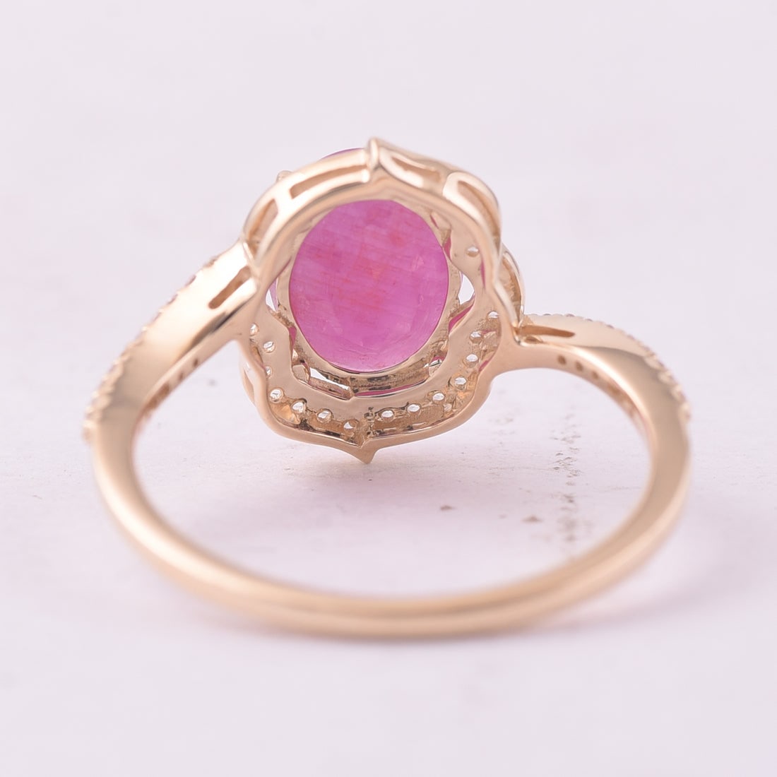 2.60 Ct Oval Ruby 9K Gold Ring - 3