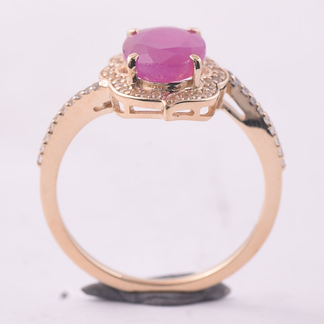 2.60 Ct Oval Ruby 9K Gold Ring - 4