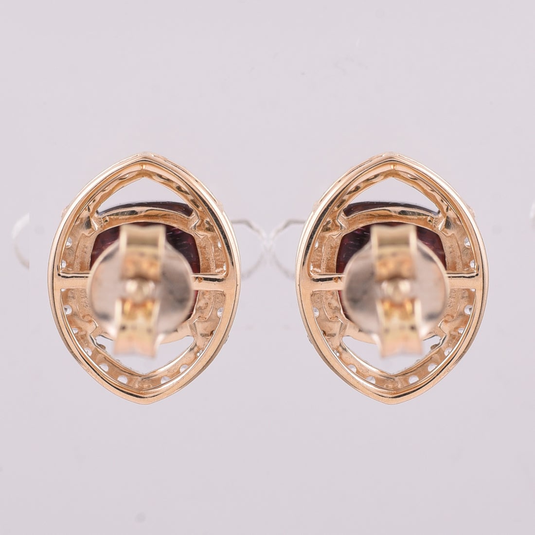 2.96 Ct Cushion Tourmaline 9K Gold Earrings - 3