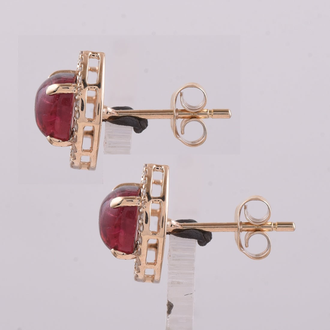 2.96 Ct Cushion Tourmaline 9K Gold Earrings - 4