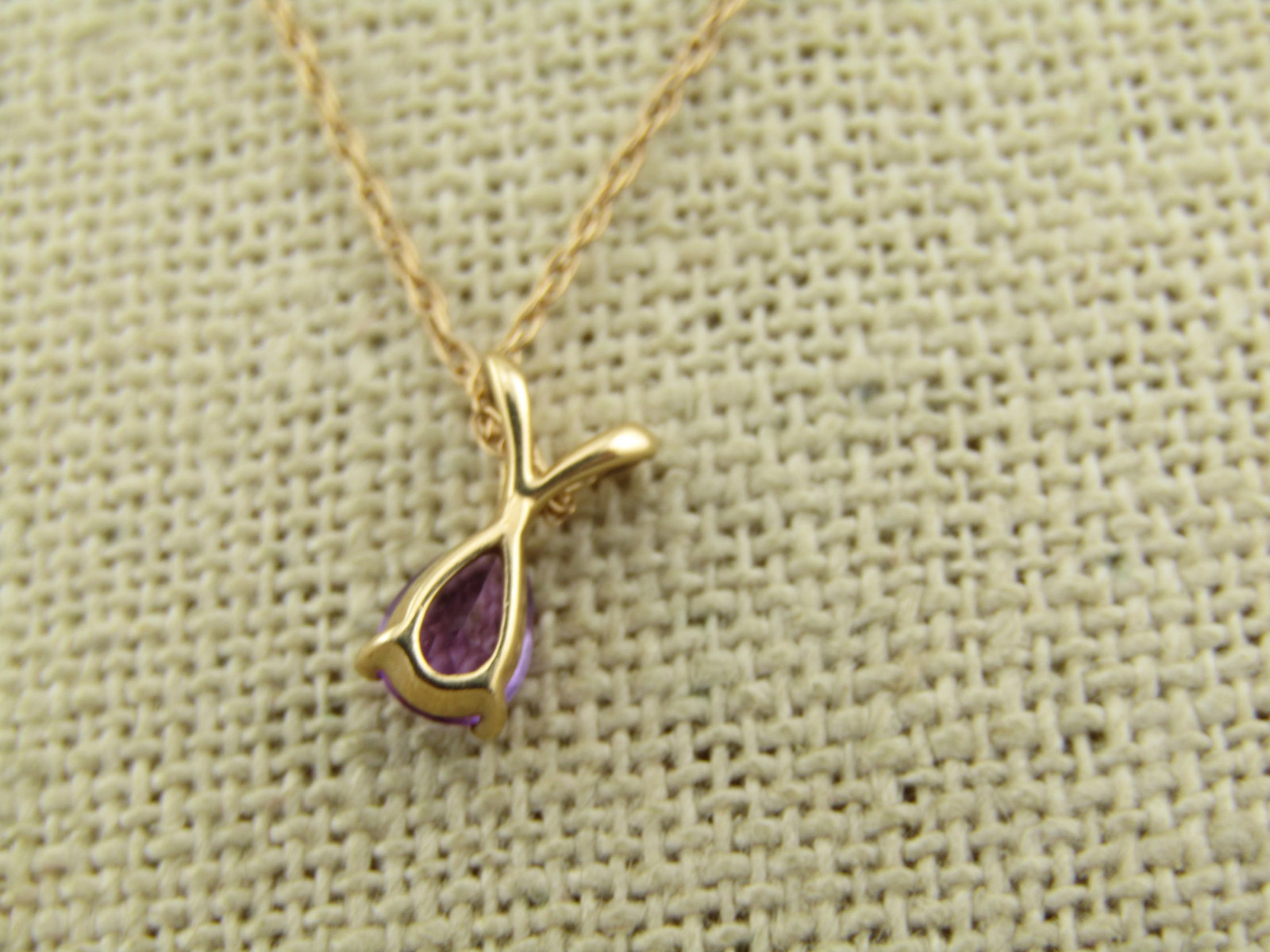 Vintage 14kt Amethyst Necklace, 16", 1960's-1980's - 4