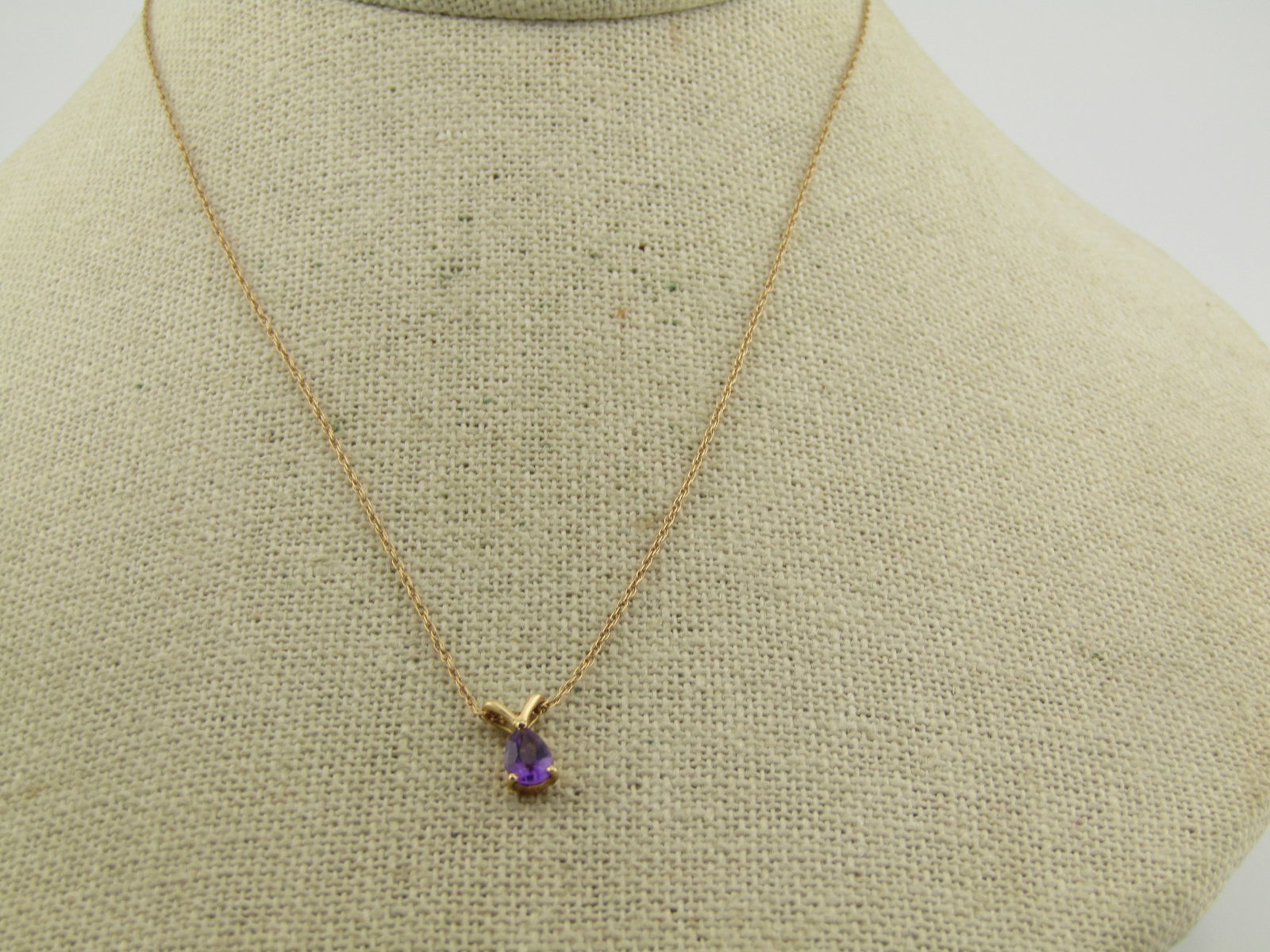 Vintage 14kt Amethyst Necklace, 16", 1960's-1980's - 5