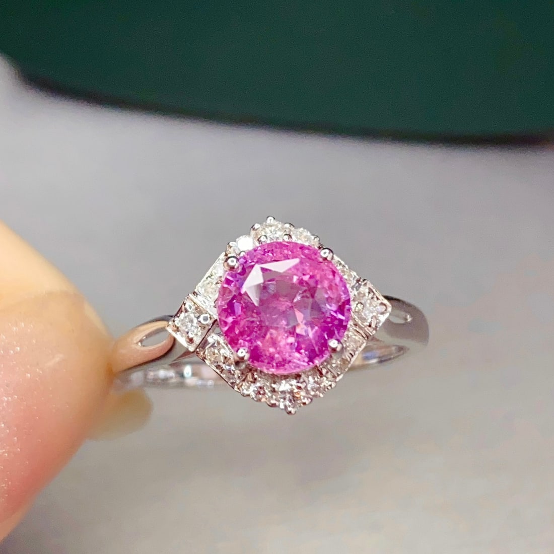 14K GOLD 2.18 CT NATURAL SAPPHIRE & DIAMOND RING - 2