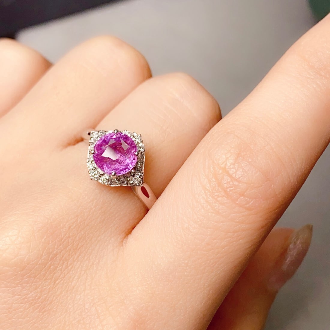14K GOLD 2.18 CT NATURAL SAPPHIRE & DIAMOND RING - 5