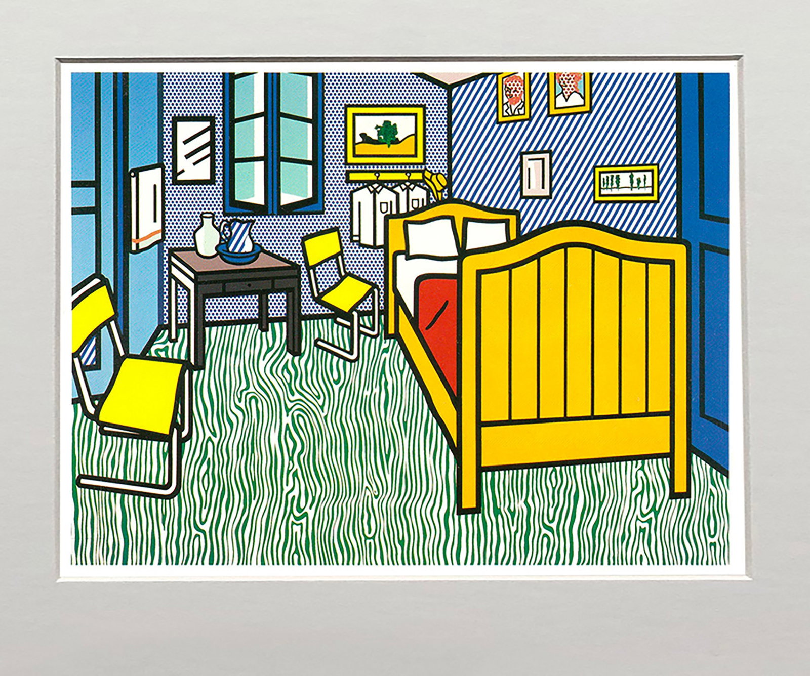 Roy Lichtenstein - Bedroom at Arles - 1994 Offset Lithograph 5" x 7" - 2