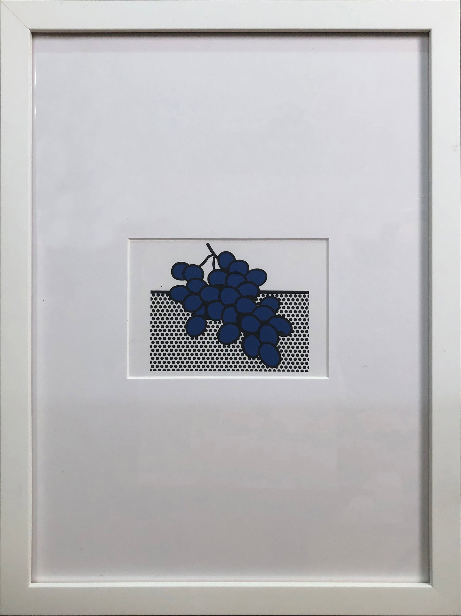 Roy Lichtenstein - Blue Grapes Invitation - 1972 Lithograph 17" x 13": Title: Roy Lichtenstein - Blue Grapes Invitation - 1972 Lithograph 17" x 13" Description: "Blue Grapes Invitation" by Roy Lichtenstein, 1972 Unsigned Lithograph. Paper size is 17 x 13 inches, with an