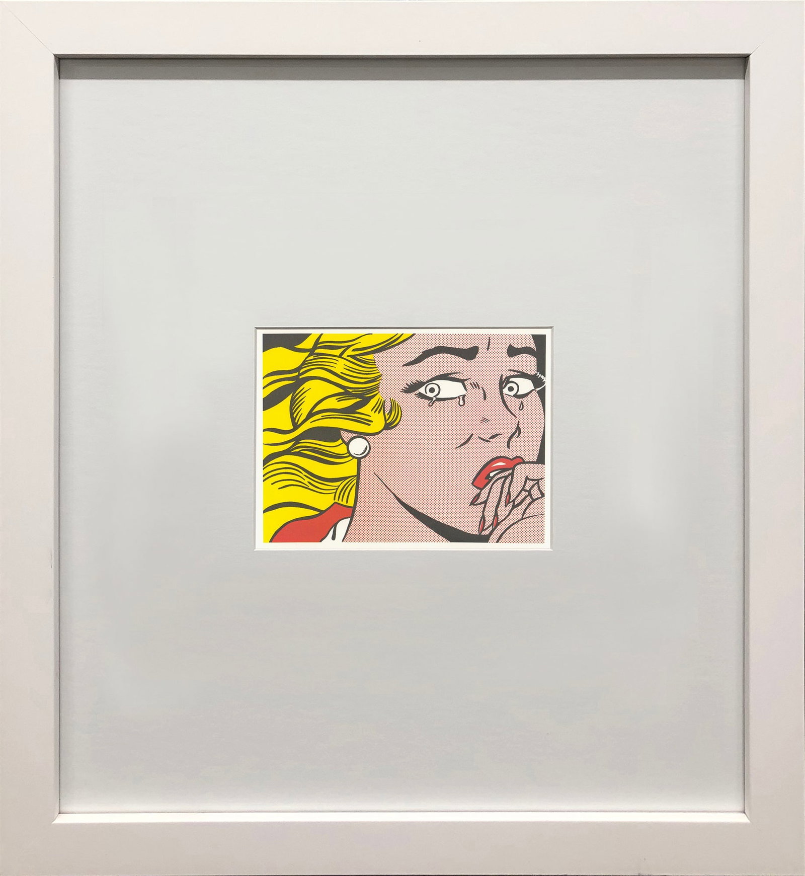 Roy Lichtenstein - Crying Girl - 1994 Offset Lithograph 4.75" x 7": Title: Roy Lichtenstein - Crying Girl - 1994 Offset Lithograph 4.75" x 7" Description: "Crying Girl" by Roy Lichtenstein, 1994 Unsigned Offset Lithograph. Paper size is 4.75 x 7 inches, with an image