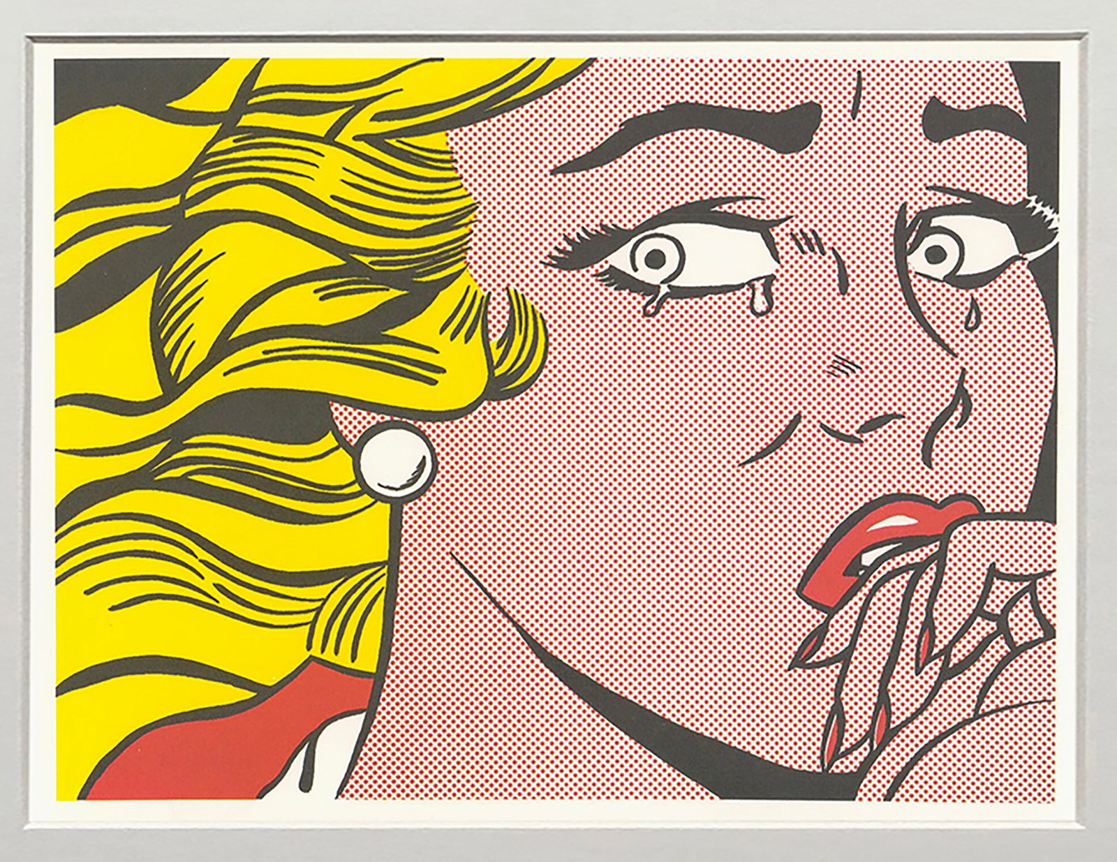 Roy Lichtenstein - Crying Girl - 1994 Offset Lithograph 4.75" x 7" - 2
