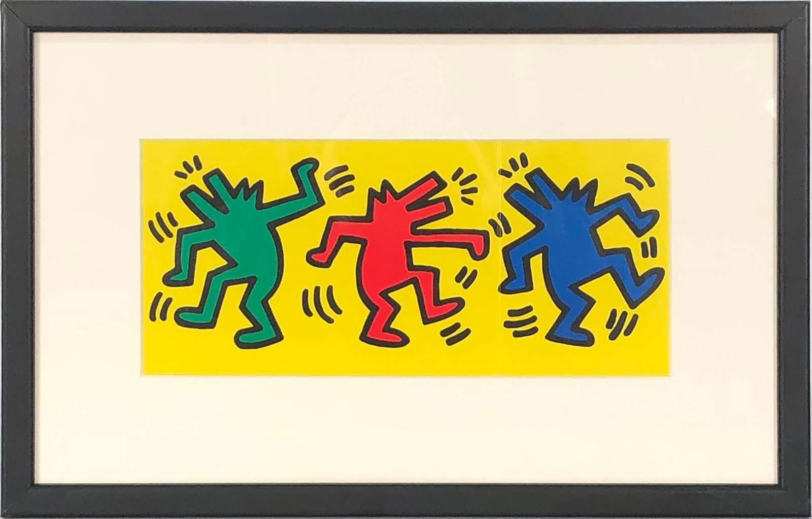 Keith Haring - Dance - 1998 Offset Lithograph 9.75" x 14.75": Title: Keith Haring - Dance - 1998 Offset Lithograph 9.75" x 14.75" Description: "Dance" by Keith Haring, 1998 Unsigned Offset Lithograph. Paper size is 9.75 x 14.75 inches, with an image size of 4 x