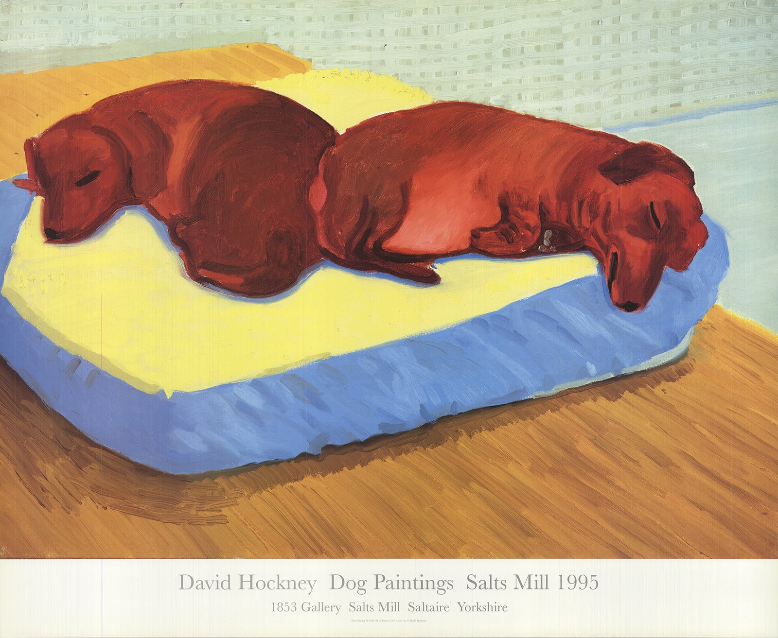 David Hockney - Dog Painting 38 - 1995 Offset Lithograph 21" x 25.5" - 2