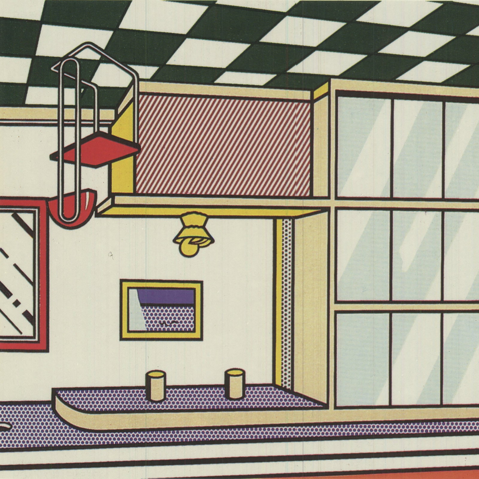 Roy Lichtenstein - Interior with Built-In-Bar - 1992 Offset Lithograph 8.25" x 10" - 3