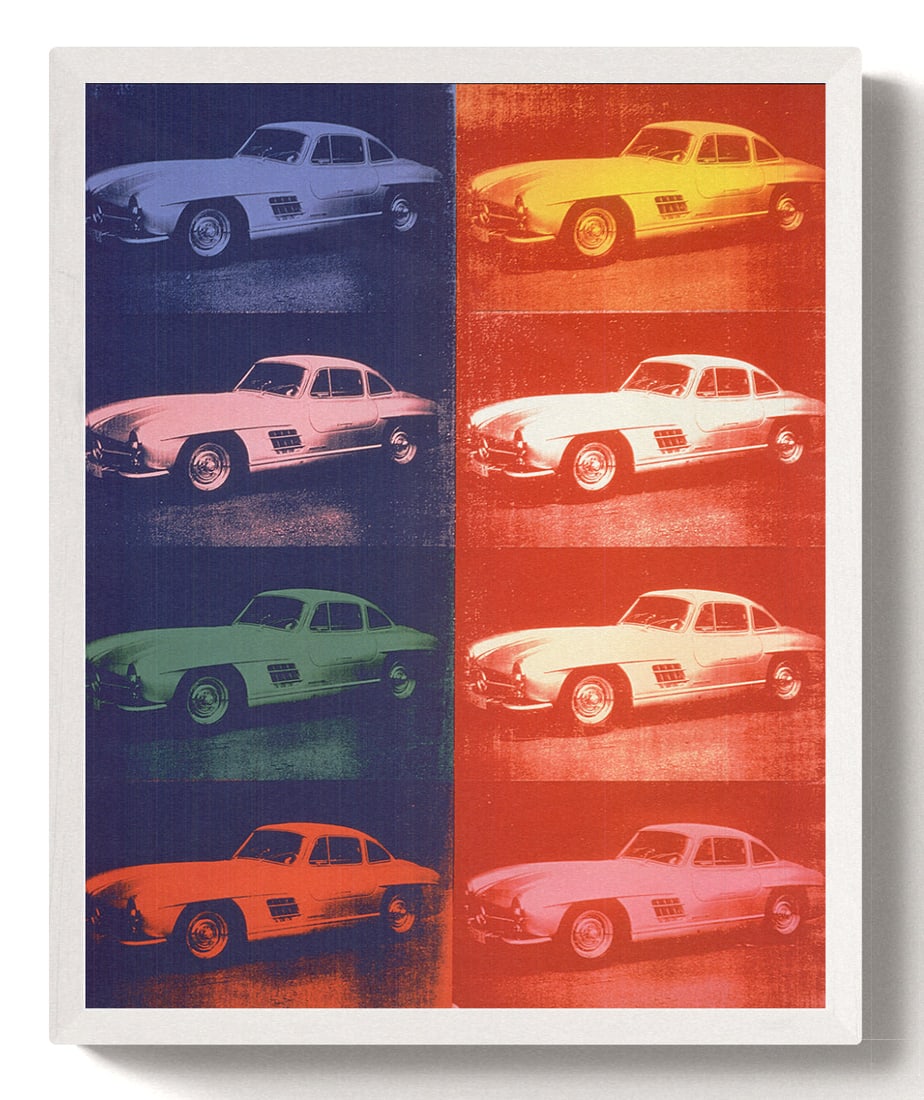 Andy Warhol - Mercedes-Benz 300 SL Coupe x 8 - 2010 Offset Lithograph 19.75" x 16.25": Title: Andy Warhol - Mercedes-Benz 300 SL Coupe x 8 - 2010 Offset Lithograph 19.75" x 16.25" Description: "Mercedes-Benz 300 SL Coupe x 8" by Andy Warhol, 2010 Unsigned Offset Lithograph. Paper size