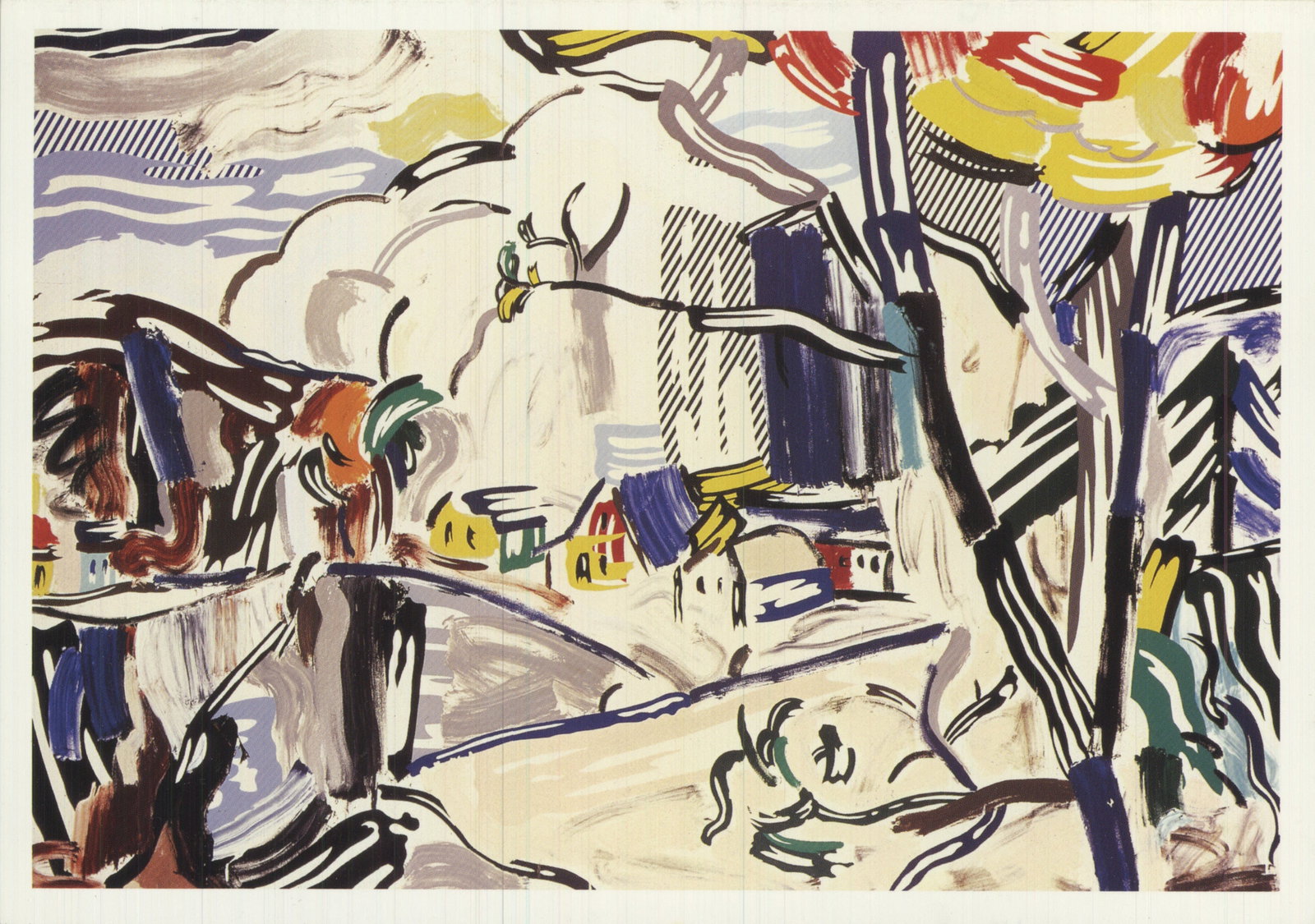 Roy Lichtenstein - Mountain Village - 1980 Offset Lithograph 5" x 7" - 2