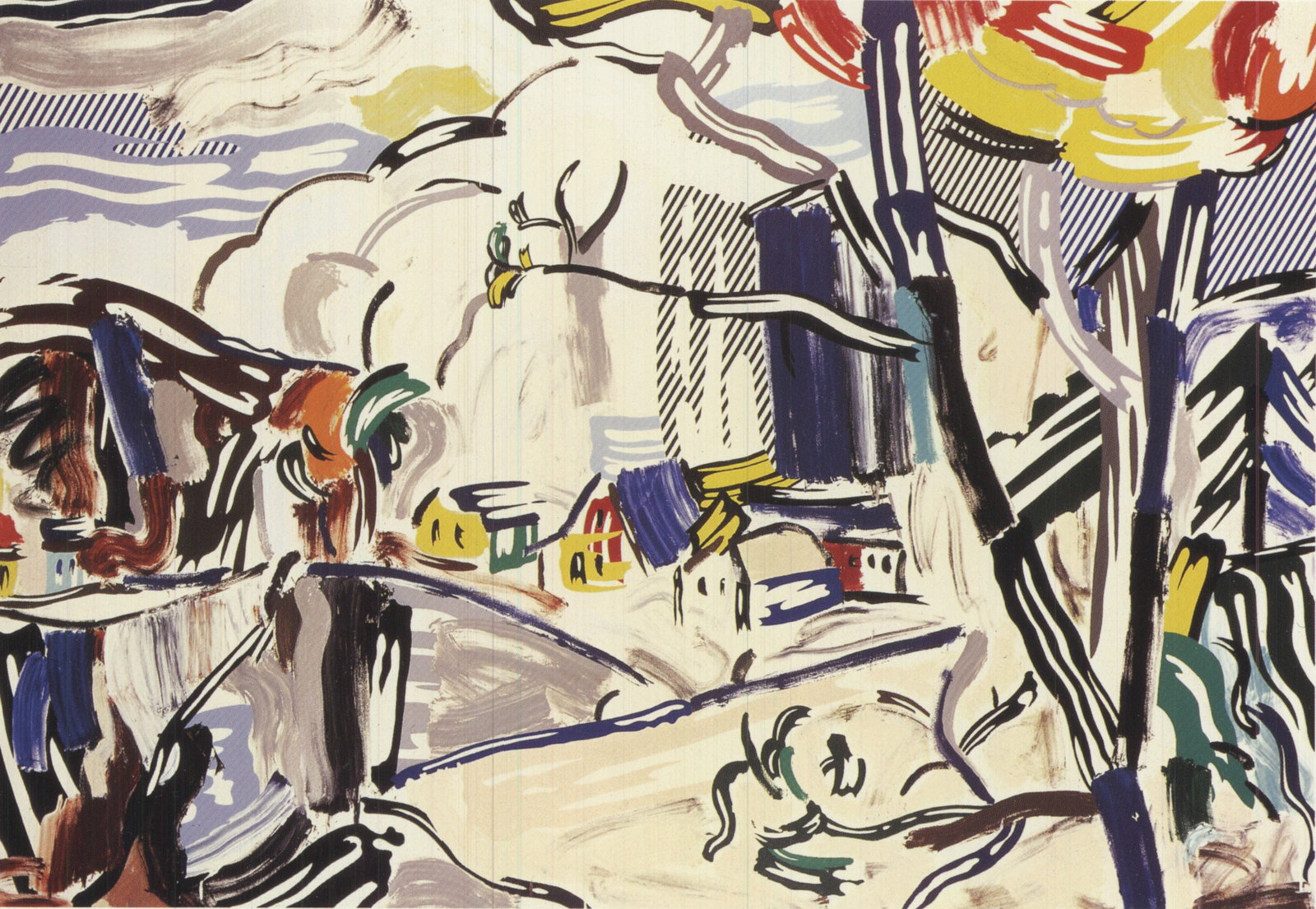 Roy Lichtenstein - Mountain Village - 1980 Offset Lithograph 5" x 7" - 3