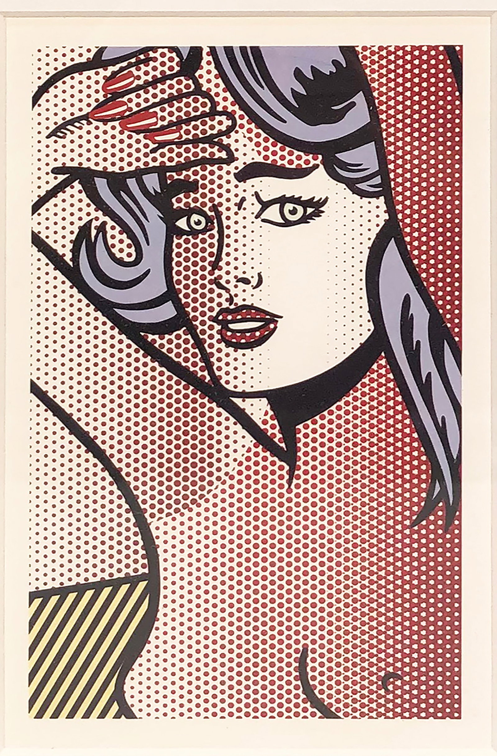 Roy Lichtenstein - Figure with Blue Hair - 1997 Offset Lithograph 11.5" x 9.25" - 2