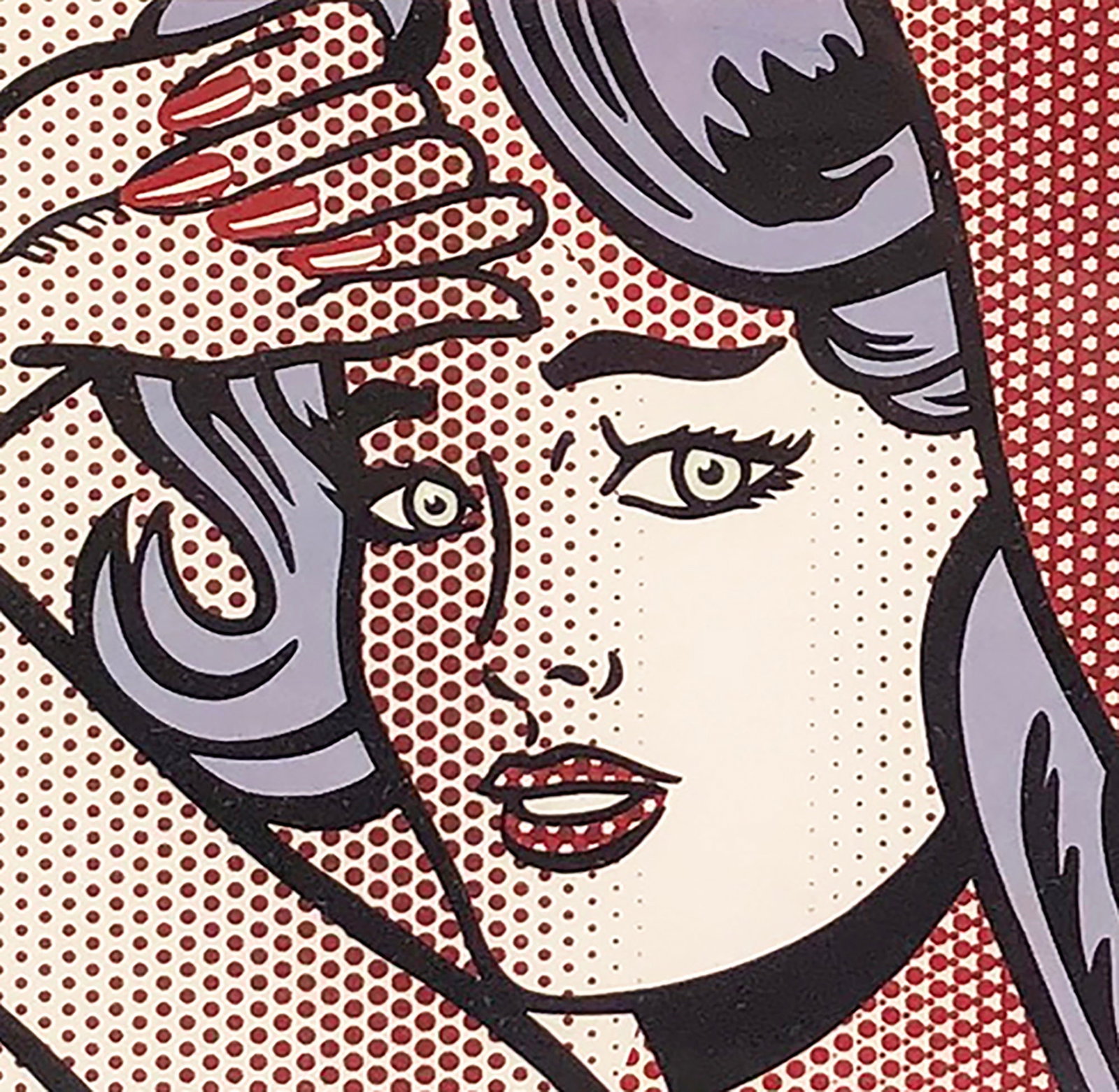 Roy Lichtenstein - Figure with Blue Hair - 1997 Offset Lithograph 11.5" x 9.25" - 3