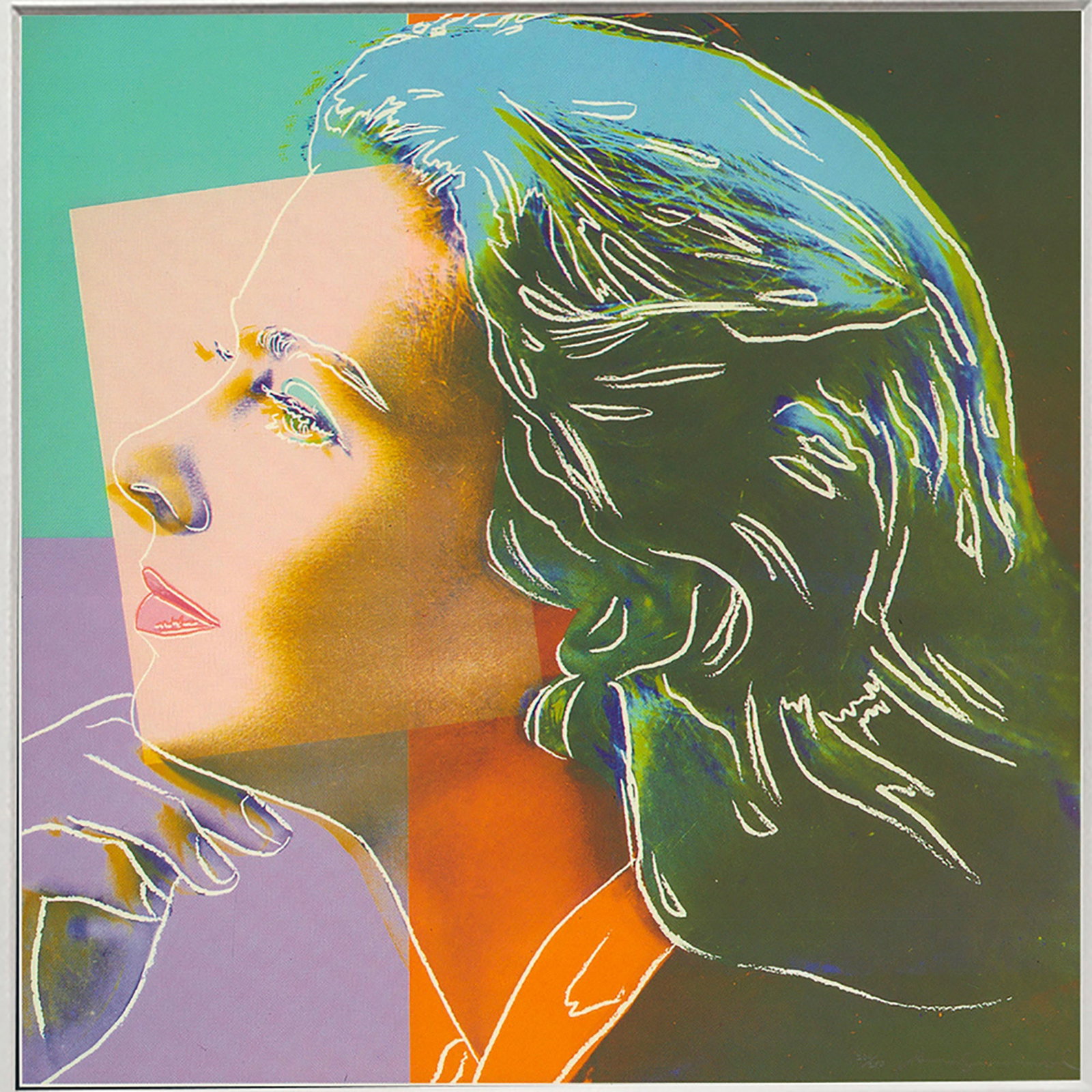 Andy Warhol - Portrait of Ingrid Bergman - 1983 Offset Lithograph 8" x 8" - 2