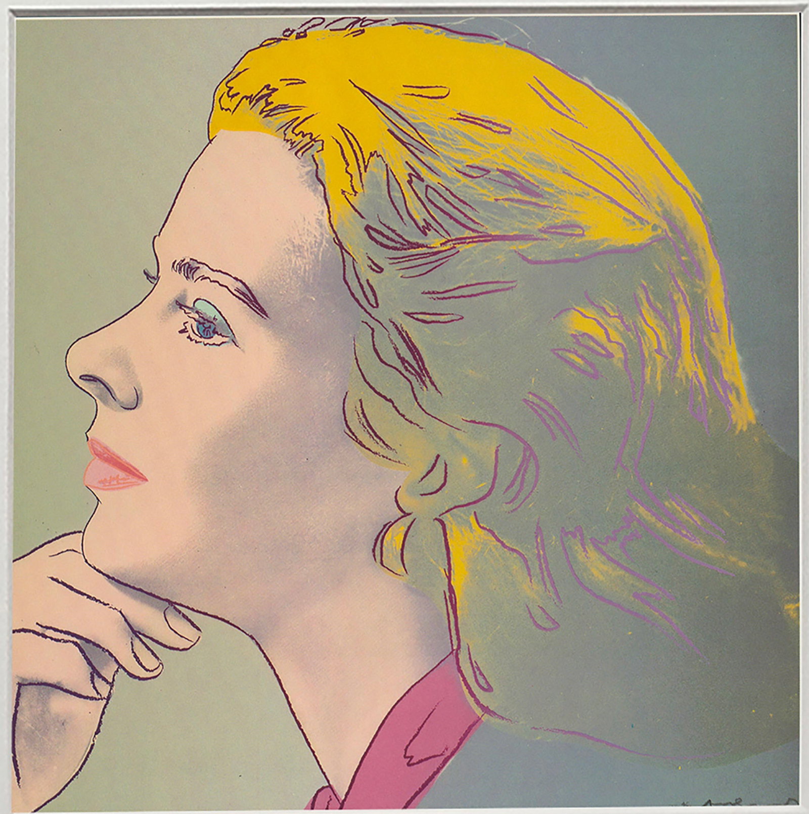 Andy Warhol - Portrait of Ingrid Bergman - 1983 Offset Lithograph 8" x 8" - 2