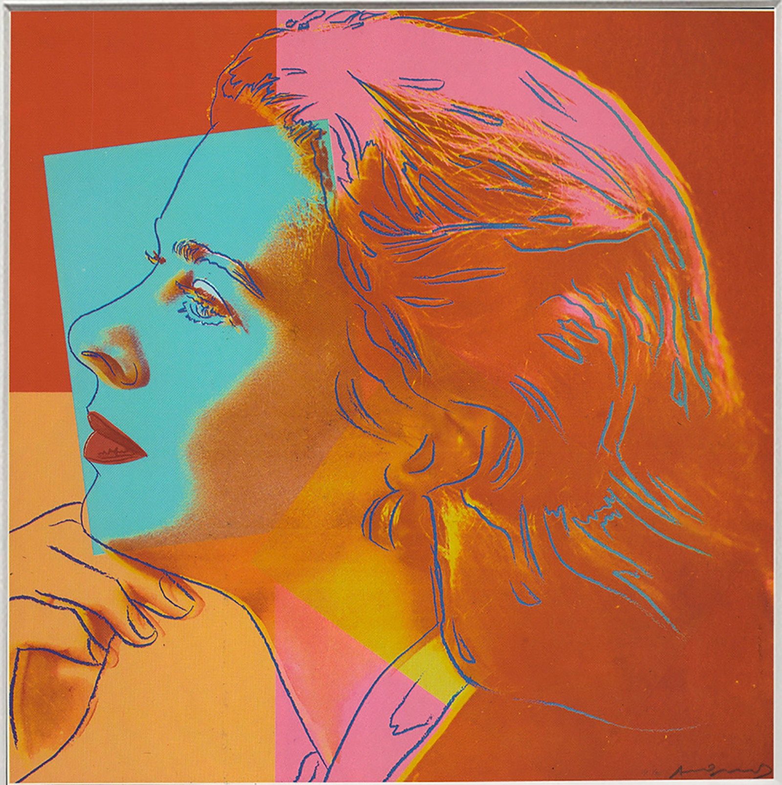 Andy Warhol - Portrait of Ingrid Bergman - 1983 Offset Lithograph 8" x 8" - 2