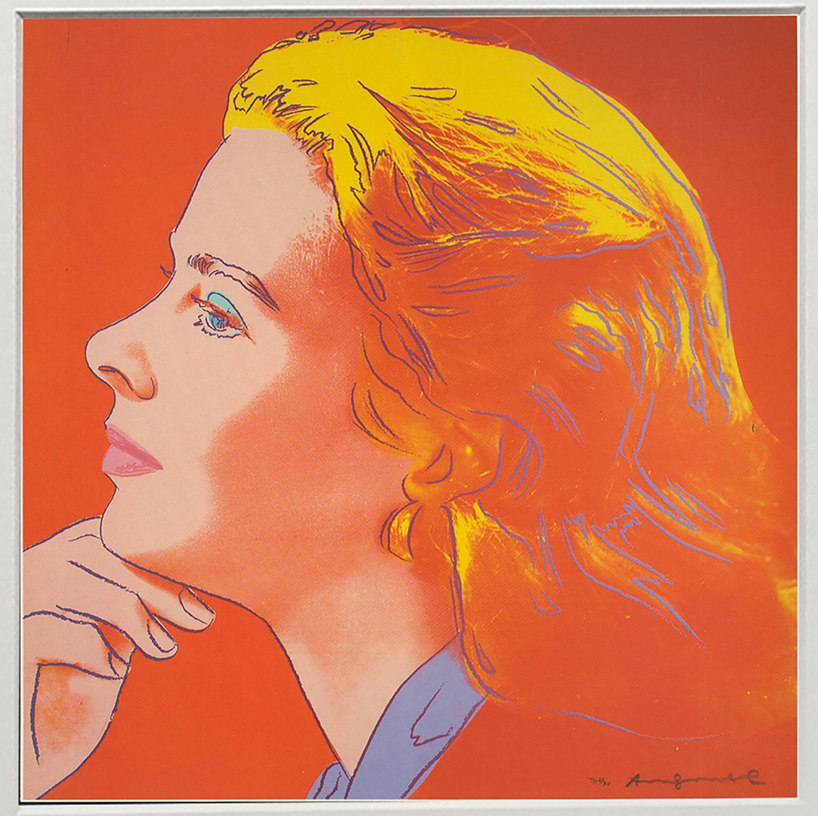 Andy Warhol - Portrait of Ingrid Bergman - 1983 Offset Lithograph 8" x 8" - 2